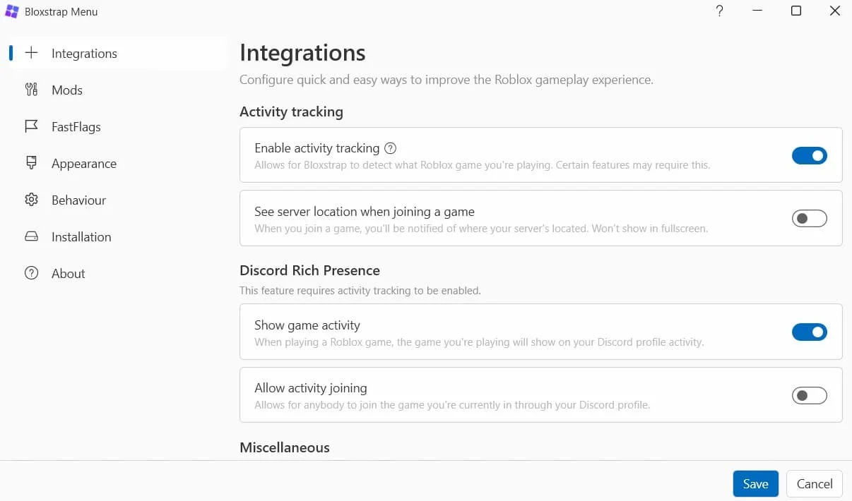 Bloxstrap interface